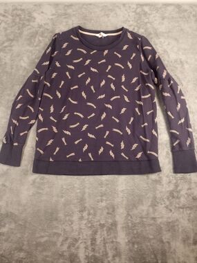 Boden Women’s Purple Gray Sweatshirt Lightning Print Size  Large